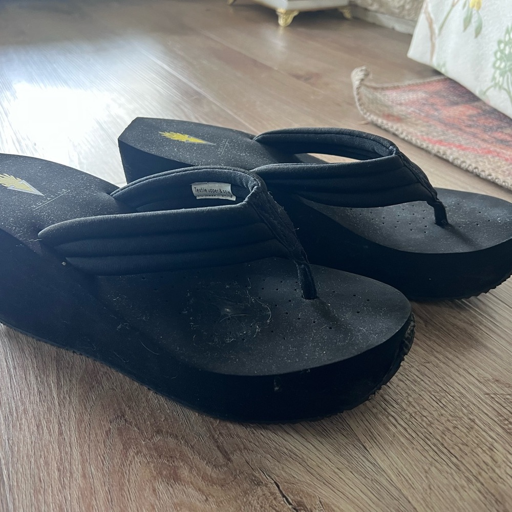 Volatile Black Platform Sandals - image 1